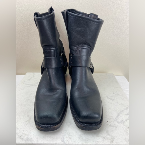 FRYE BLACK LEATHER HARNESS MOTORCYCLE MOTO BOOTS - Picture 11 of 14